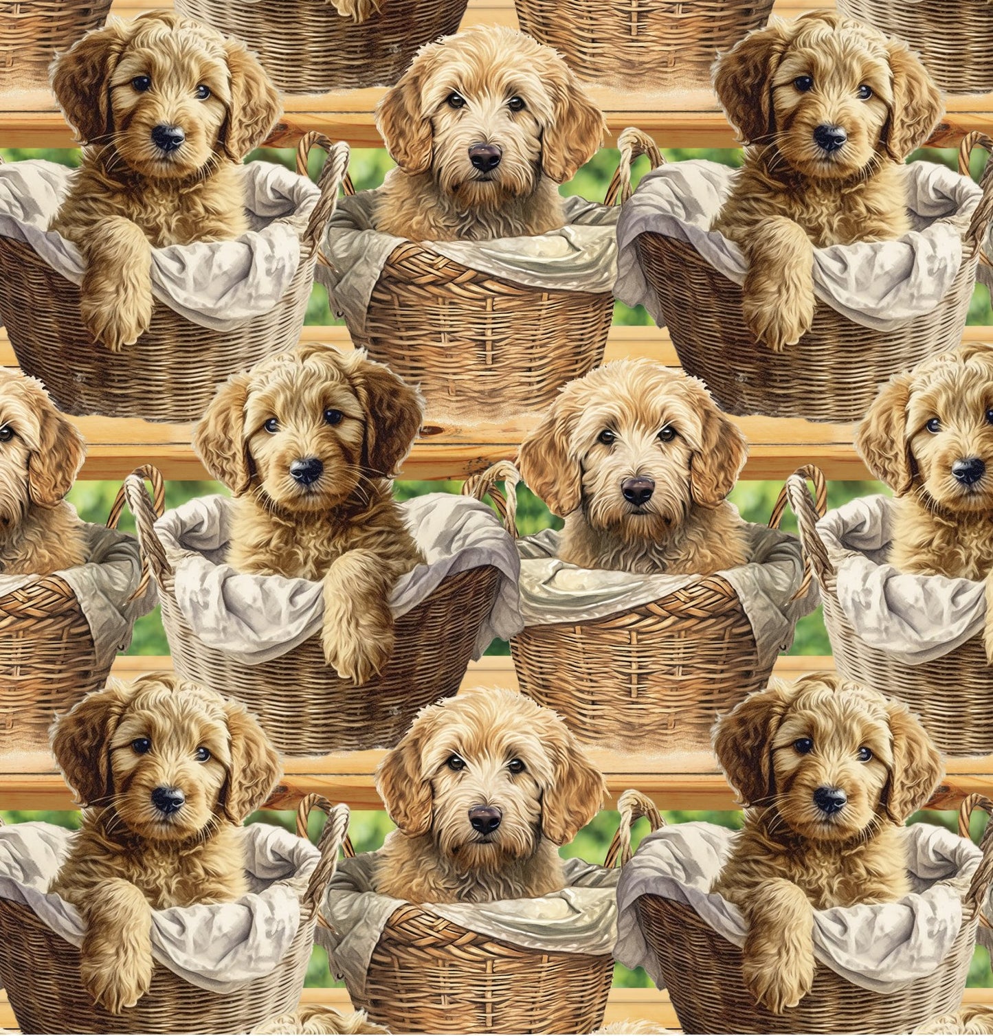 GOLDENDOODLE DOG BREED cotton fabric by the half yard DAVID TEXTILES!