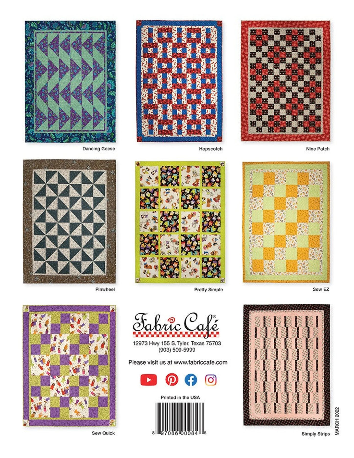 3 YARD QUILT FAVORITES 8 quilt designs DONNA ROBERTSON For FABRIC CAFE!