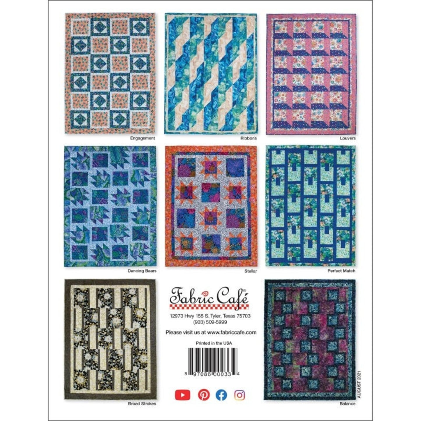 3 YARD QUILTS ON THE DOUBLE 8 quilt designs DONNA ROBERTSON For FABRIC CAFE!