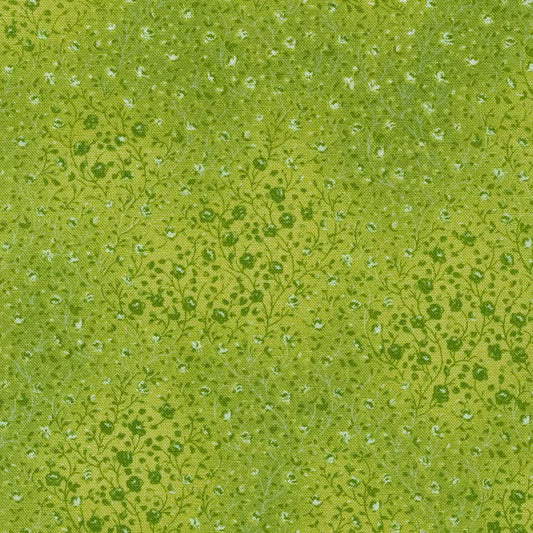 FUSIONS ~ CELADON ~ GREEN BLENDER FLORAL BRANCHES cotton fabric by the half yard ROBERT KAUFMAN!