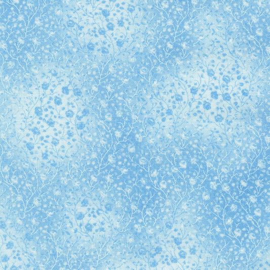 FUSIONS ~ GLACIER ~ BLUE BLENDER FLORAL BRANCHES cotton fabric by the half yard ROBERT KAUFMAN!