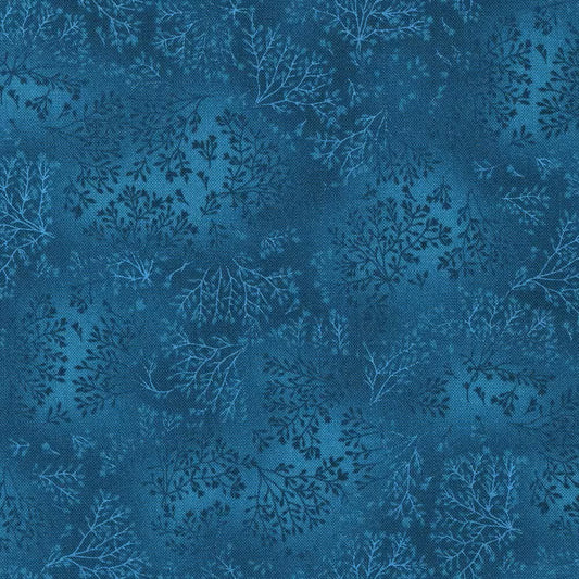 FUSIONS ~ PEACOCK ~ DEEP TEAL BLENDER BRANCHES cotton fabric by the half yard ROBERT KAUFMAN!