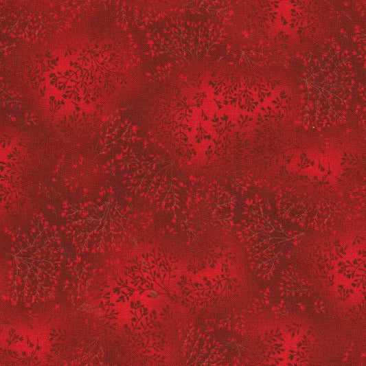FUSIONS ~ RUBY RED ~ RED BLENDER BRANCHES cotton fabric by the half yard ROBERT KAUFMAN!