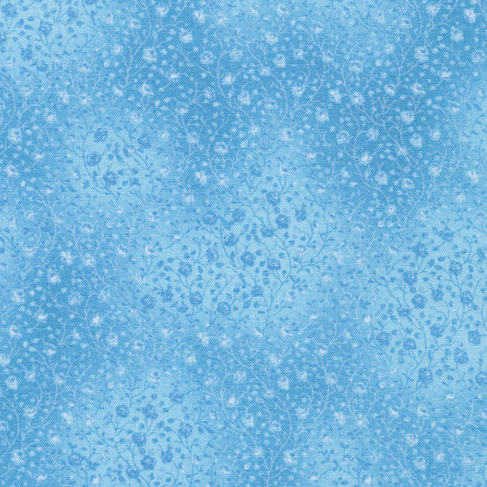 FUSIONS ~ SKY ~ BLUE BLENDER FLORAL BRANCHES cotton fabric by the half yard ROBERT KAUFMAN!