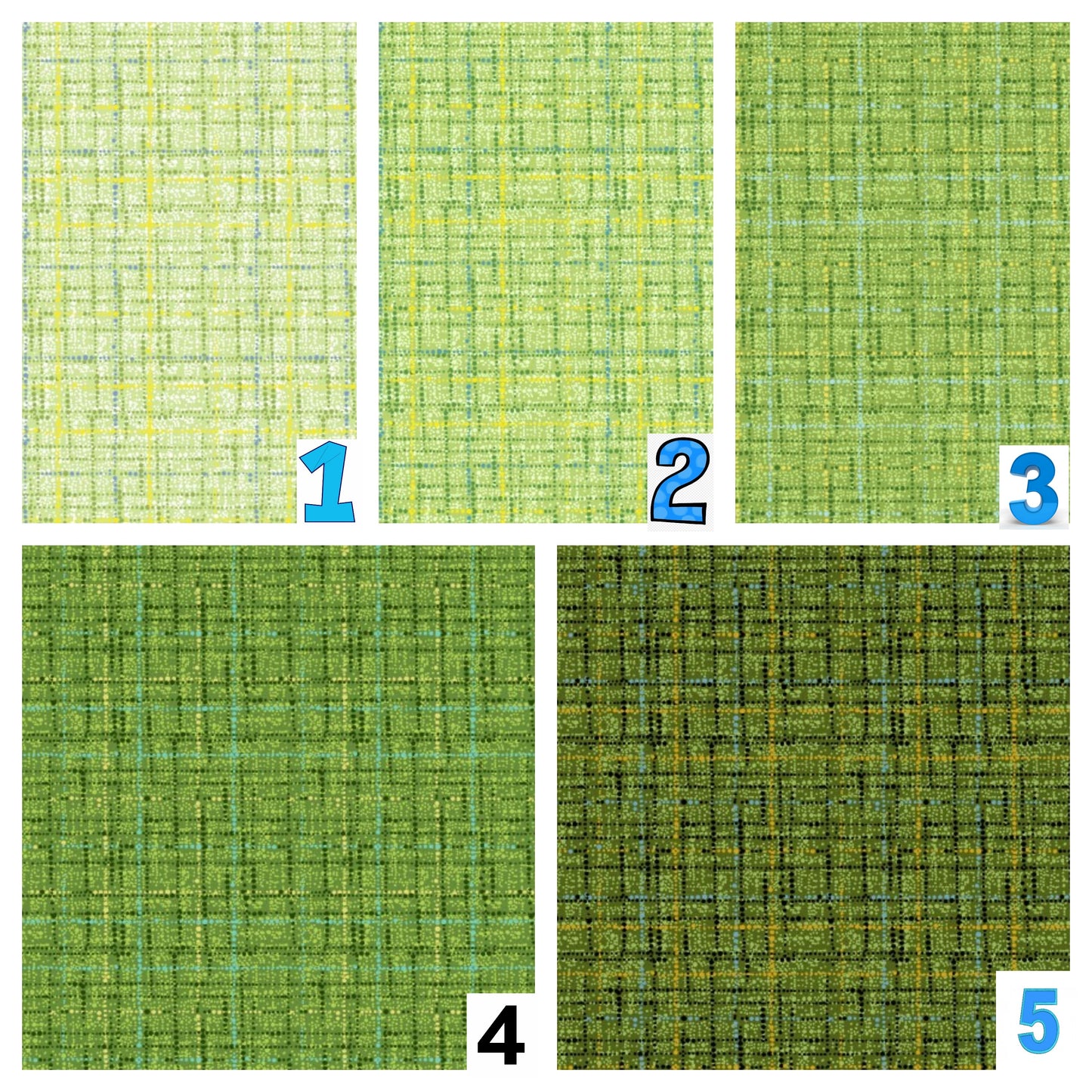 COCO - TEXTURED GRID GREEN BLENDER COTTON FABRIC by the half yard MICHAEL MILLER, 5 coordinates you choose!