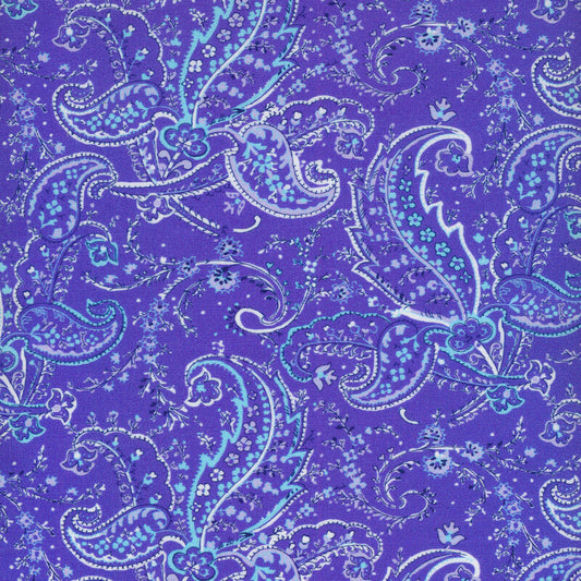 WISTERIA PURPLE PAISLEY "FLORAL FANTASY" cotton fabric by the half yard MICHAEL MILLER!
